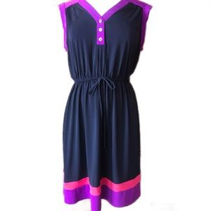 *Enfocus Studio Color Block Career Dress Navy